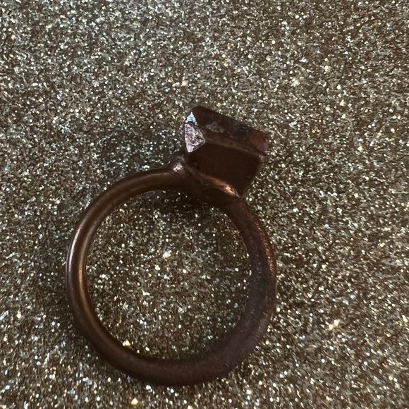 Genuine Solitaire Raw / Natural Ruby Copper Ring Size 7 - Picture 9 of 9